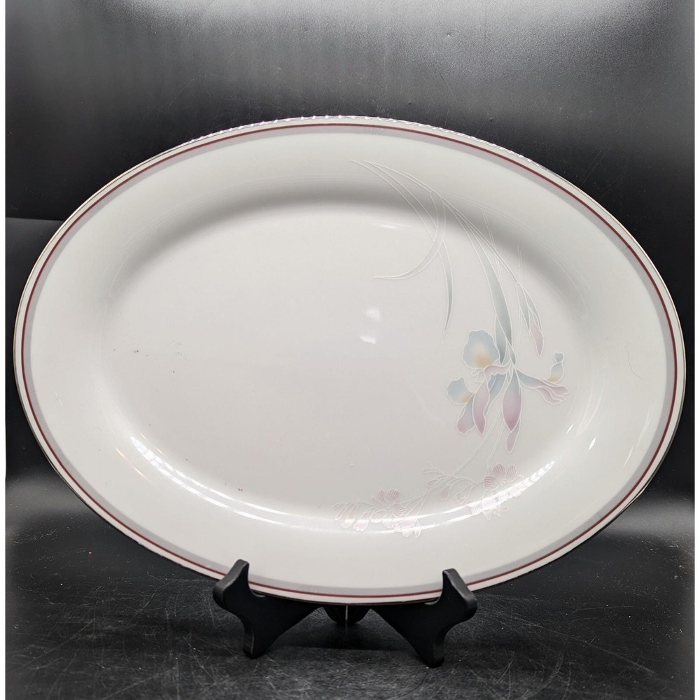 Vintage Noritake #3501‎ MALVERNE 14" Oval Serving Platter Porcelain Flower